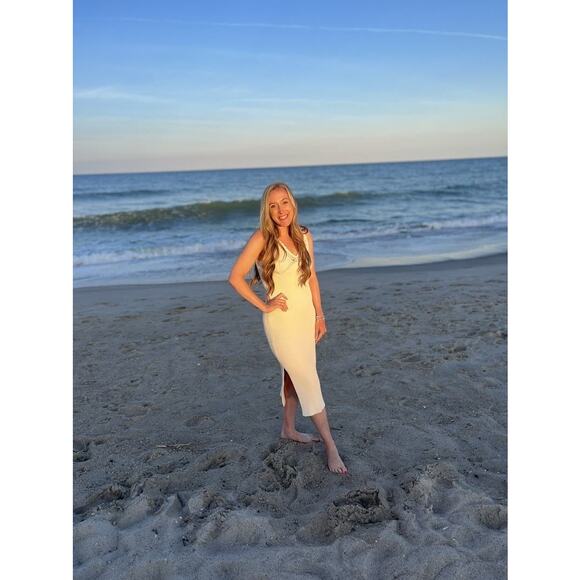 DEREK LAM 10 CROSBY x RTR White Knit Ribbed Crochet Knit Midi Dress Size XS - Picture 15 of 16